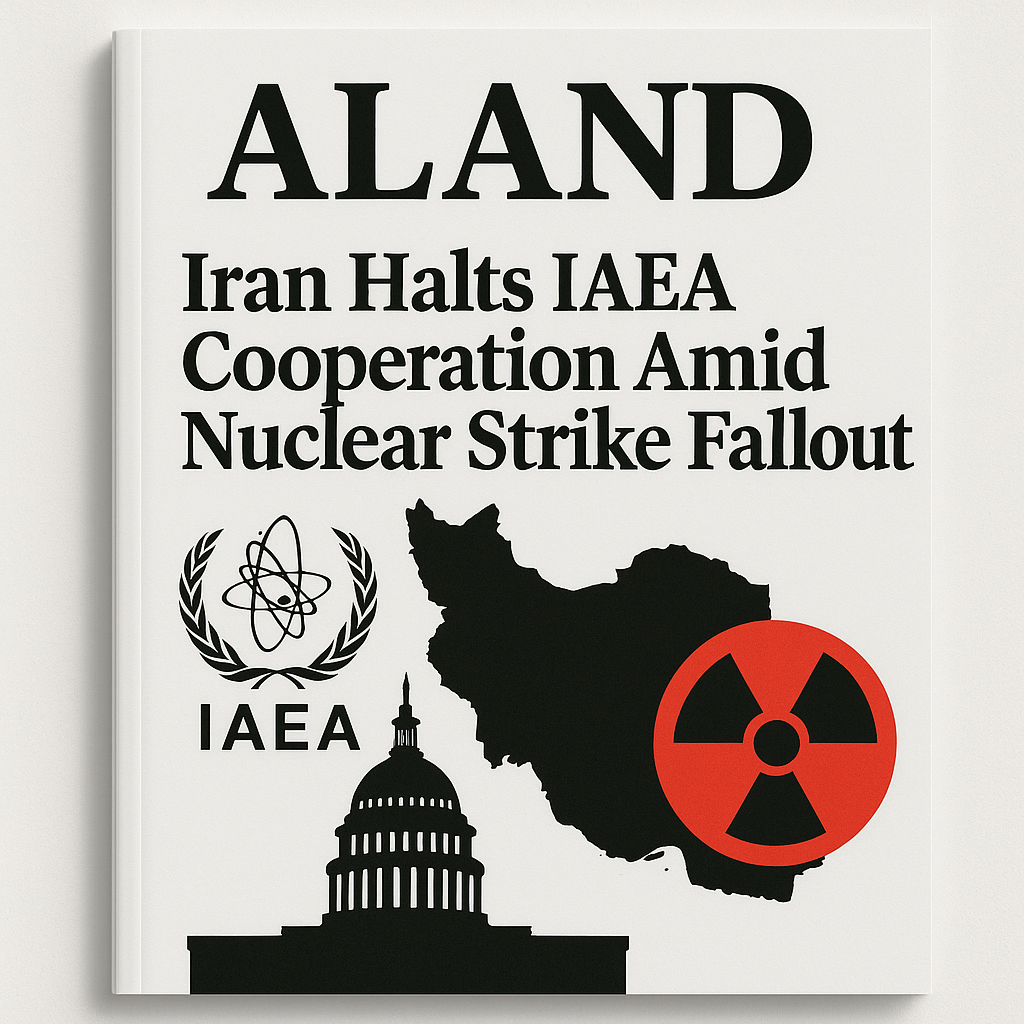  ALAND Magazine Cover – Iran Halts IAEA Cooperation Amid Nuclear Strike Fallout